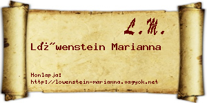 Löwenstein Marianna névjegykártya